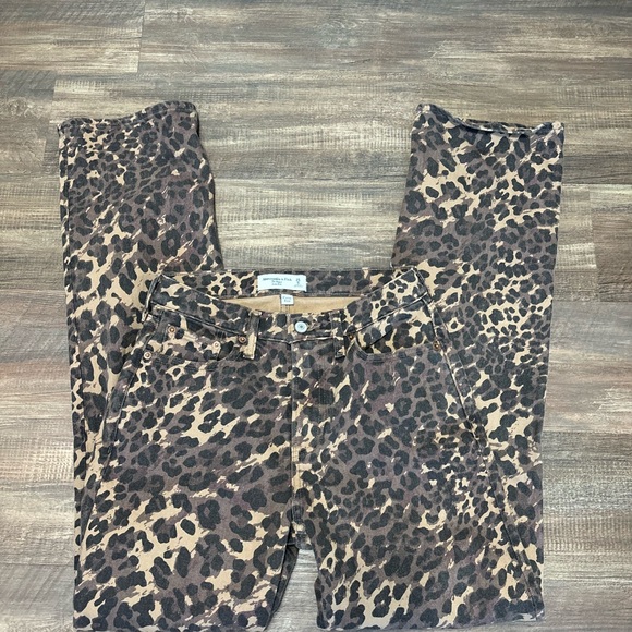 Abercrombie & Fitch Denim - Leopard Print Jeans AF